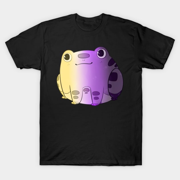 Chibi Frog Sitting - NB Flag T-Shirt by larkspurhearts